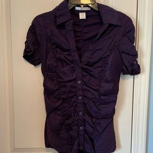 Purple button down top